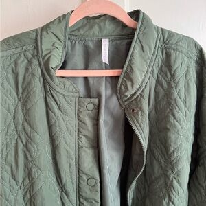 Fabletics Quilted Green Jacket